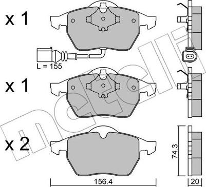 Metelli 22-0181-4 - Brake Pad Set, disc brake autospares.lv