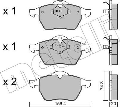 Metelli 22-0181-1 - Brake Pad Set, disc brake autospares.lv