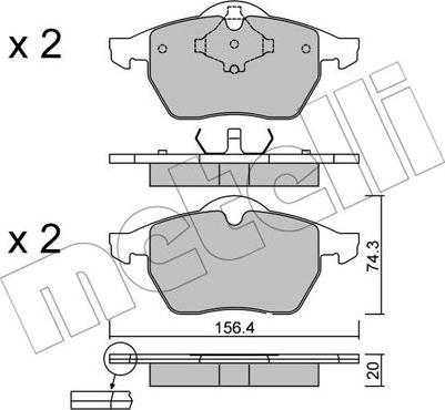 Metelli 22-0181-2 - Brake Pad Set, disc brake autospares.lv
