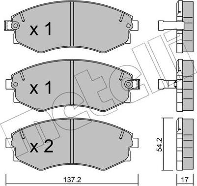 Metelli 22-0188-1 - Brake Pad Set, disc brake autospares.lv