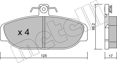 Metelli 22-0183-0 - Brake Pad Set, disc brake autospares.lv