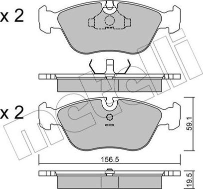 Metelli 22-0182-0 - Brake Pad Set, disc brake autospares.lv