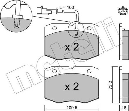 Metelli 22-0139-1 - Brake Pad Set, disc brake autospares.lv