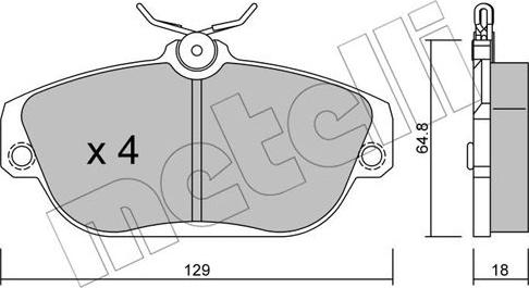 Metelli 22-0132-0 - Brake Pad Set, disc brake autospares.lv