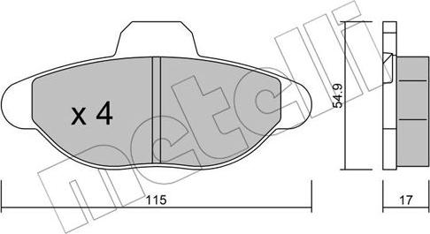 Metelli 22-0137-0 - Brake Pad Set, disc brake autospares.lv