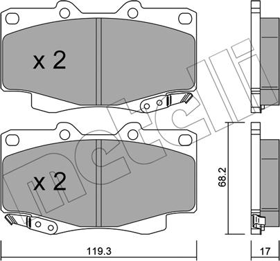 Metelli 22-0129-1 - Brake Pad Set, disc brake autospares.lv