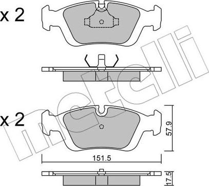 Metelli 22-0124-0 - Brake Pad Set, disc brake autospares.lv