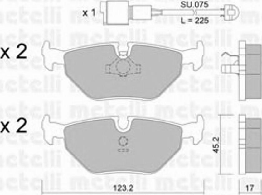 Metelli 22-0125-0K - Brake Pad Set, disc brake autospares.lv