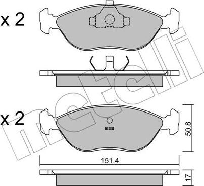 Metelli 22-0126-0 - Brake Pad Set, disc brake autospares.lv