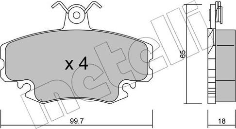 Metelli 22-0120-0 - Brake Pad Set, disc brake autospares.lv