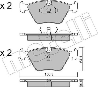 Metelli 22-0122-0 - Brake Pad Set, disc brake autospares.lv