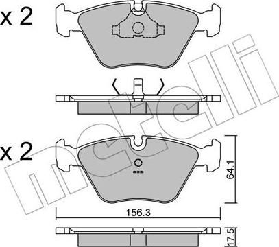 Metelli 22-0122-1 - Brake Pad Set, disc brake autospares.lv