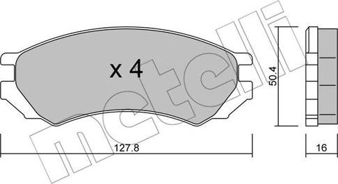 Metelli 22-0179-0 - Brake Pad Set, disc brake autospares.lv