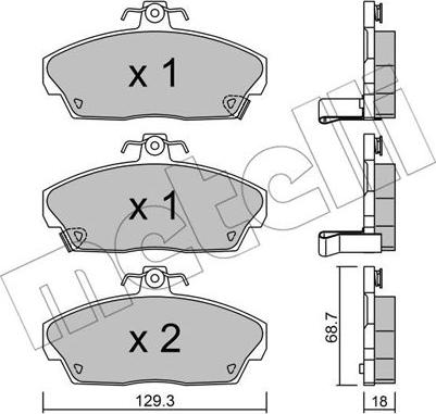 Metelli 22-0174-0 - Brake Pad Set, disc brake autospares.lv