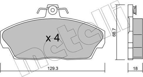 Metelli 22-0174-1 - Brake Pad Set, disc brake autospares.lv