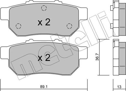 Metelli 22-0176-0 - Brake Pad Set, disc brake autospares.lv