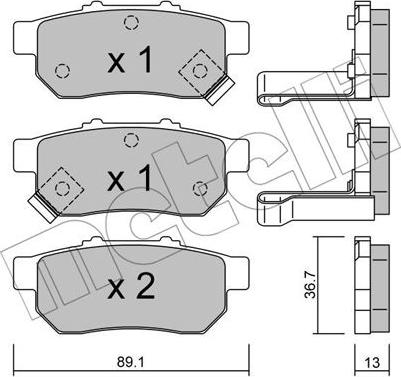 Metelli 22-0176-1 - Brake Pad Set, disc brake autospares.lv