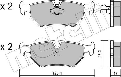 Metelli 22-0178-0 - Brake Pad Set, disc brake autospares.lv