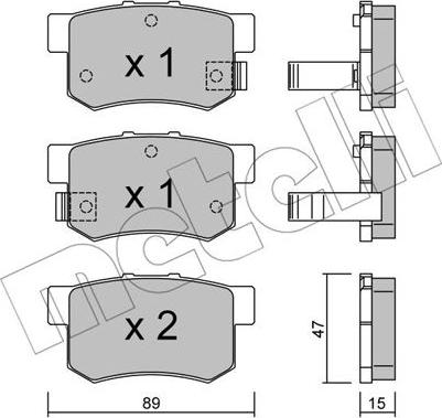 Metelli 22-0173-0 - Brake Pad Set, disc brake autospares.lv