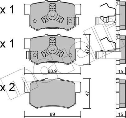 Metelli 22-0173-1 - Brake Pad Set, disc brake autospares.lv