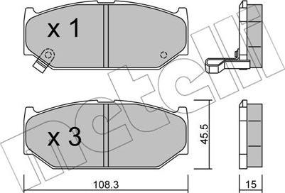 Metelli 22-0897-0 - Brake Pad Set, disc brake autospares.lv