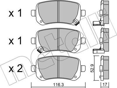 Metelli 22-0864-0 - Brake Pad Set, disc brake autospares.lv