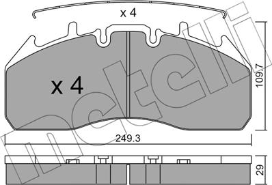 Metelli 22-0809-0 - Brake Pad Set, disc brake autospares.lv