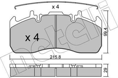 Metelli 22-0808-0 - Brake Pad Set, disc brake autospares.lv