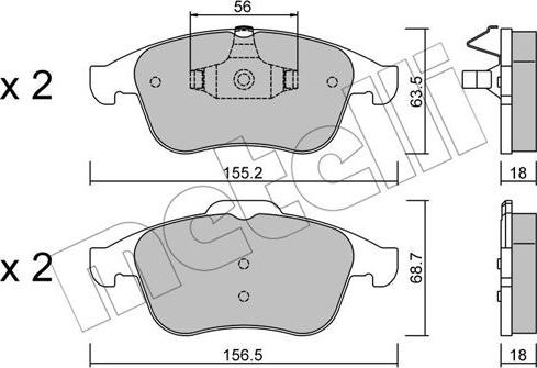 Metelli 22-0803-1 - Brake Pad Set, disc brake autospares.lv