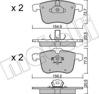 Metelli 22-0813-0 - Brake Pad Set, disc brake autospares.lv