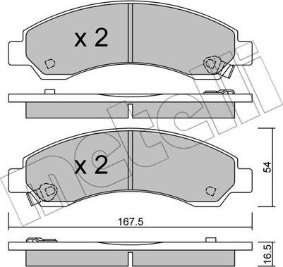 Metelli 22-0888-0 - Brake Pad Set, disc brake autospares.lv