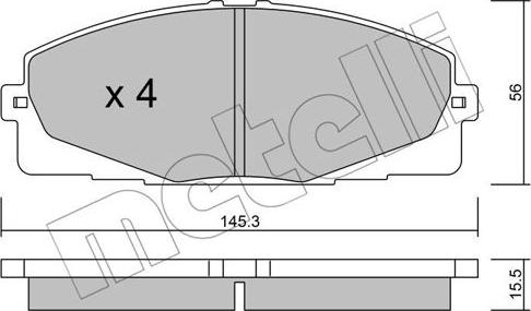 Metelli 22-0883-0 - Brake Pad Set, disc brake autospares.lv