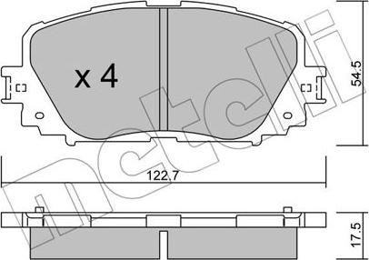 Metelli 22-0820-0 - Brake Pad Set, disc brake autospares.lv