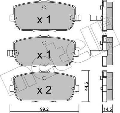 Metelli 22-0871-0 - Brake Pad Set, disc brake autospares.lv