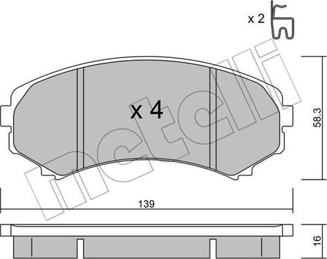 Metelli 22-0399-0 - Brake Pad Set, disc brake autospares.lv