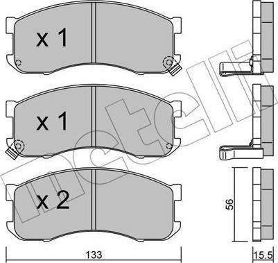 Metelli 22-0394-0 - Brake Pad Set, disc brake autospares.lv