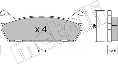 Metelli 22-0390-0 - Brake Pad Set, disc brake autospares.lv