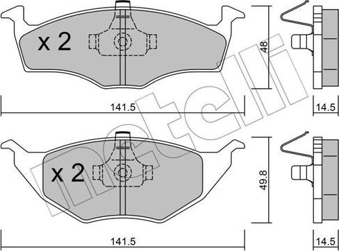 Metelli 22-0345-0 - Brake Pad Set, disc brake autospares.lv