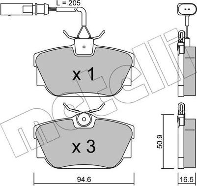 Metelli 22-0346-1 - Brake Pad Set, disc brake autospares.lv