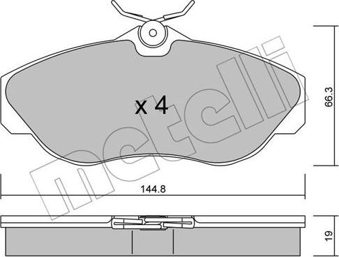 Metelli 22-0350-0 - Brake Pad Set, disc brake autospares.lv