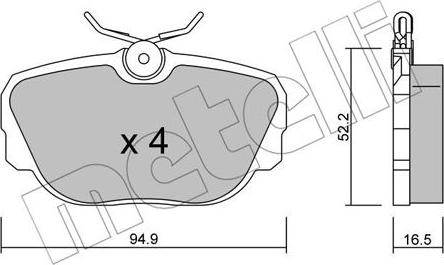 Metelli 22-0351-0 - Brake Pad Set, disc brake autospares.lv