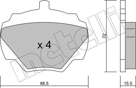 Metelli 22-0353-0 - Brake Pad Set, disc brake autospares.lv