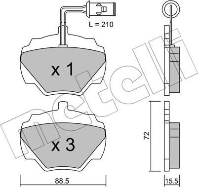 Metelli 22-0353-1 - Brake Pad Set, disc brake autospares.lv