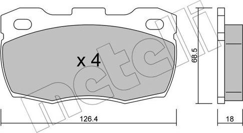 Metelli 22-0352-0 - Brake Pad Set, disc brake autospares.lv