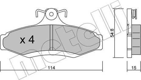 Metelli 22-0369-0 - Brake Pad Set, disc brake autospares.lv