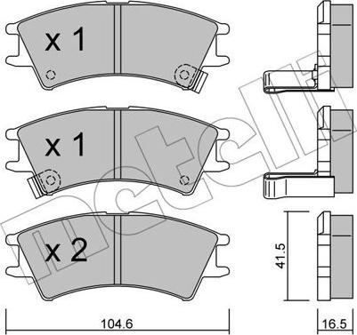 Metelli 22-0361-0 - Brake Pad Set, disc brake autospares.lv