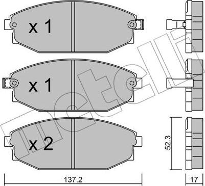 Metelli 22-0363-0 - Brake Pad Set, disc brake autospares.lv