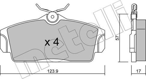 Metelli 22-0305-0 - Brake Pad Set, disc brake autospares.lv