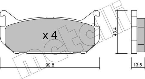 Metelli 22-0303-0 - Brake Pad Set, disc brake autospares.lv