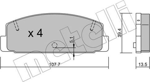 Metelli 22-0302-0 - Brake Pad Set, disc brake autospares.lv
